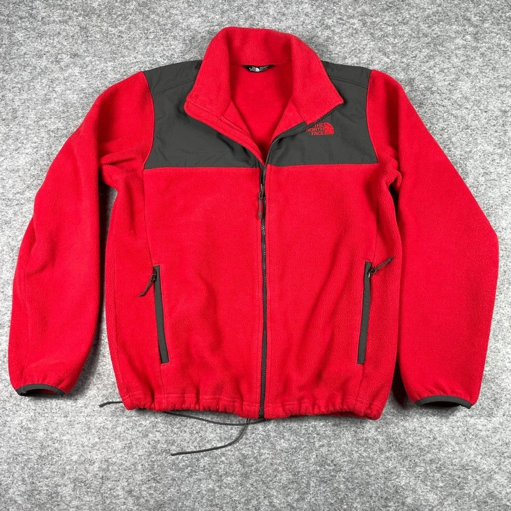 The North Face Fleece Jacket Mens M Red Denali 2 Polartec Full Zip Outdoor Coat